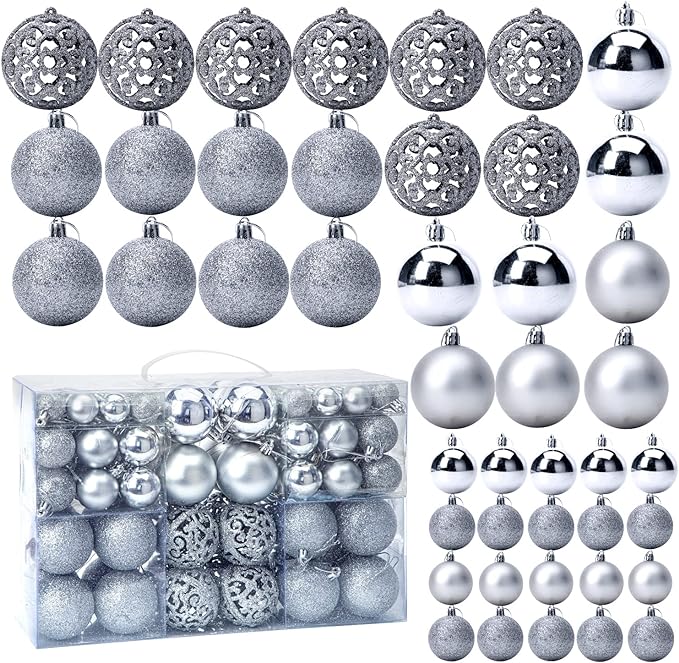 Christmas Baubles, Shatterproof Christmas Tree Hanging Ball, Christmas Balls Ornaments 100 PCS