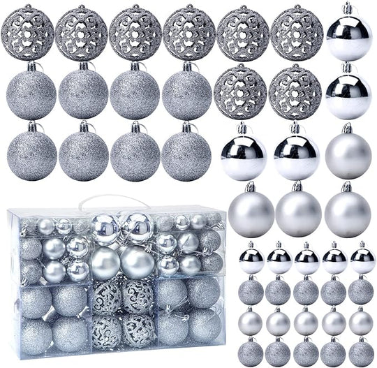 Christmas Baubles, Shatterproof Christmas Tree Hanging Ball, Christmas Balls Ornaments 100 PCS