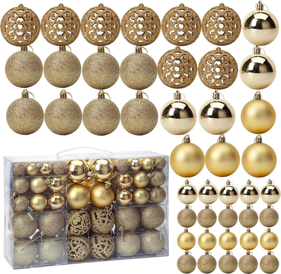 Christmas Baubles, Shatterproof Christmas Tree Hanging Ball, Christmas Balls Ornaments 100 PCS