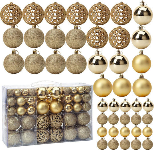 Christmas Baubles, Shatterproof Christmas Tree Hanging Ball, Christmas Balls Ornaments 100 PCS