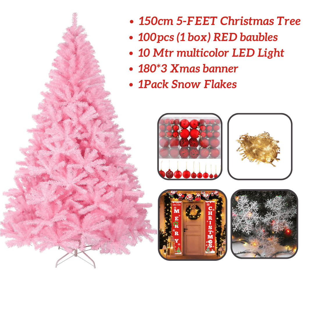 Pink Christmas Tree 6ft,5ft,4ft High Quality Artificial Xmas Tree Combo Offers - Connects Cart