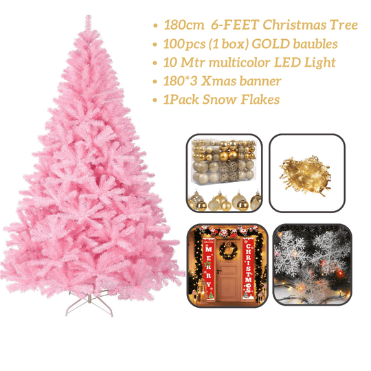 Pink Christmas Tree 6ft,5ft,4ft High Quality Artificial Xmas Tree Combo Offers - Connects Cart