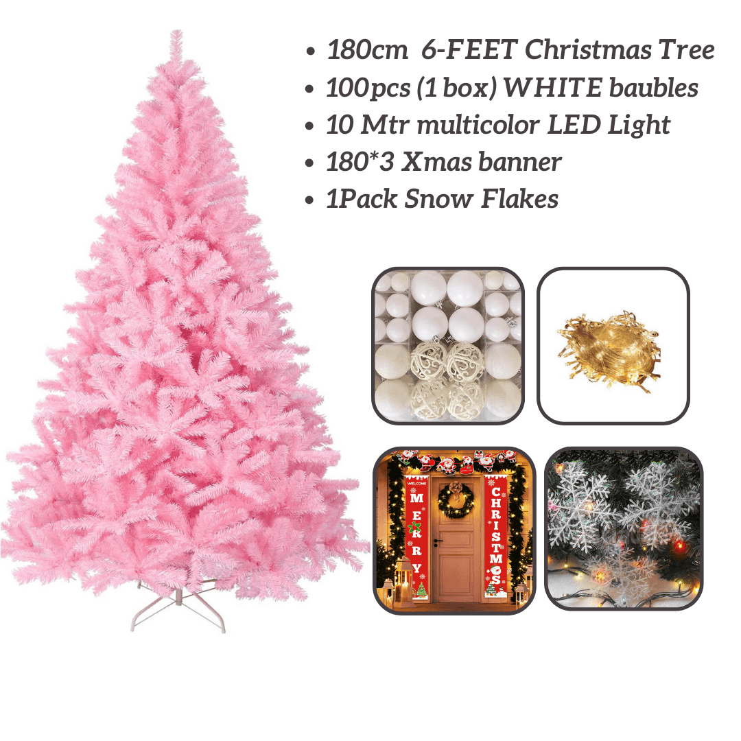 Pink Christmas Tree 6ft,5ft,4ft High Quality Artificial Xmas Tree Combo Offers - Connects Cart