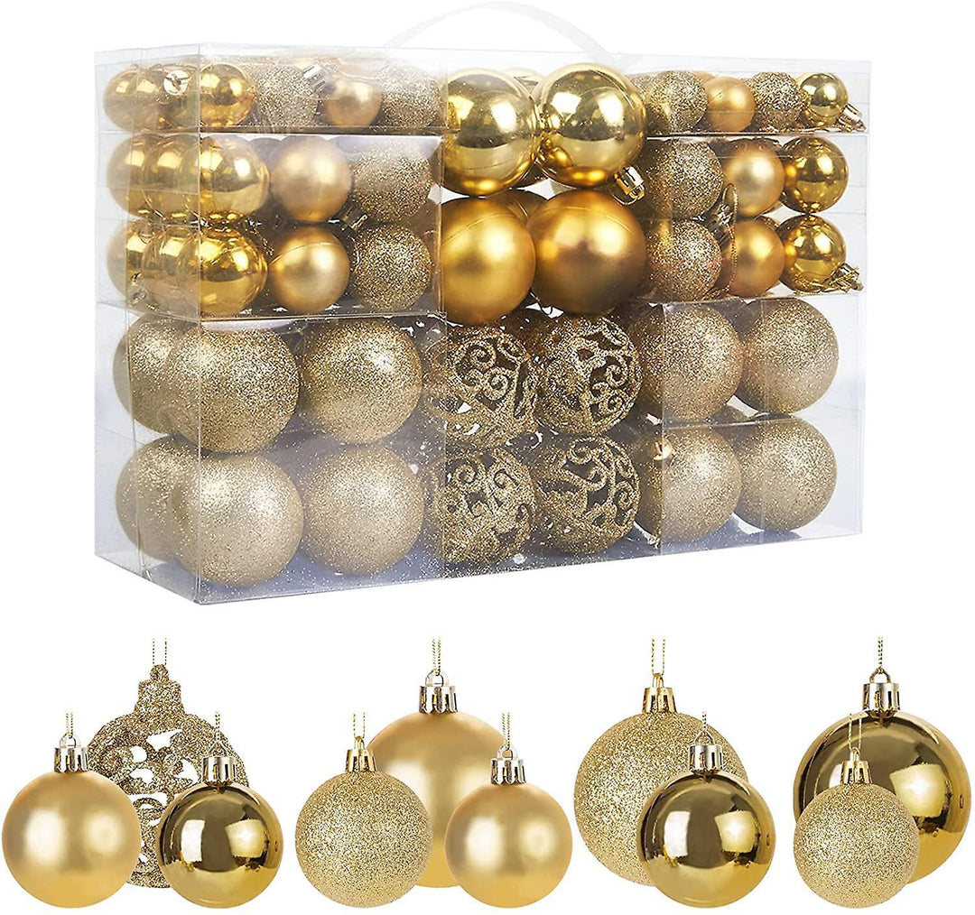 Christmas Baubles, Shatterproof Christmas Tree Hanging Ball, Christmas Balls Ornaments 100 PCS - Connects Cart
