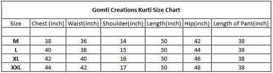 Jaipuri Kurtis with Pant & Dupatta 3pc set - Connects Cart