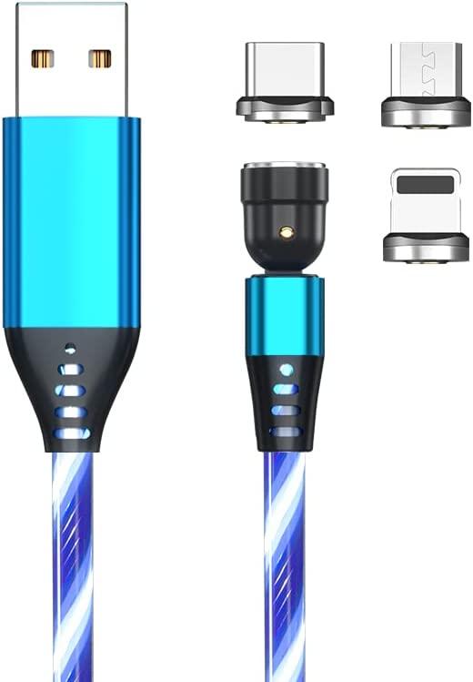 Rotate Light USB Type C Magnetic Data Cable For Mobile Phone Charger - Connects Cart