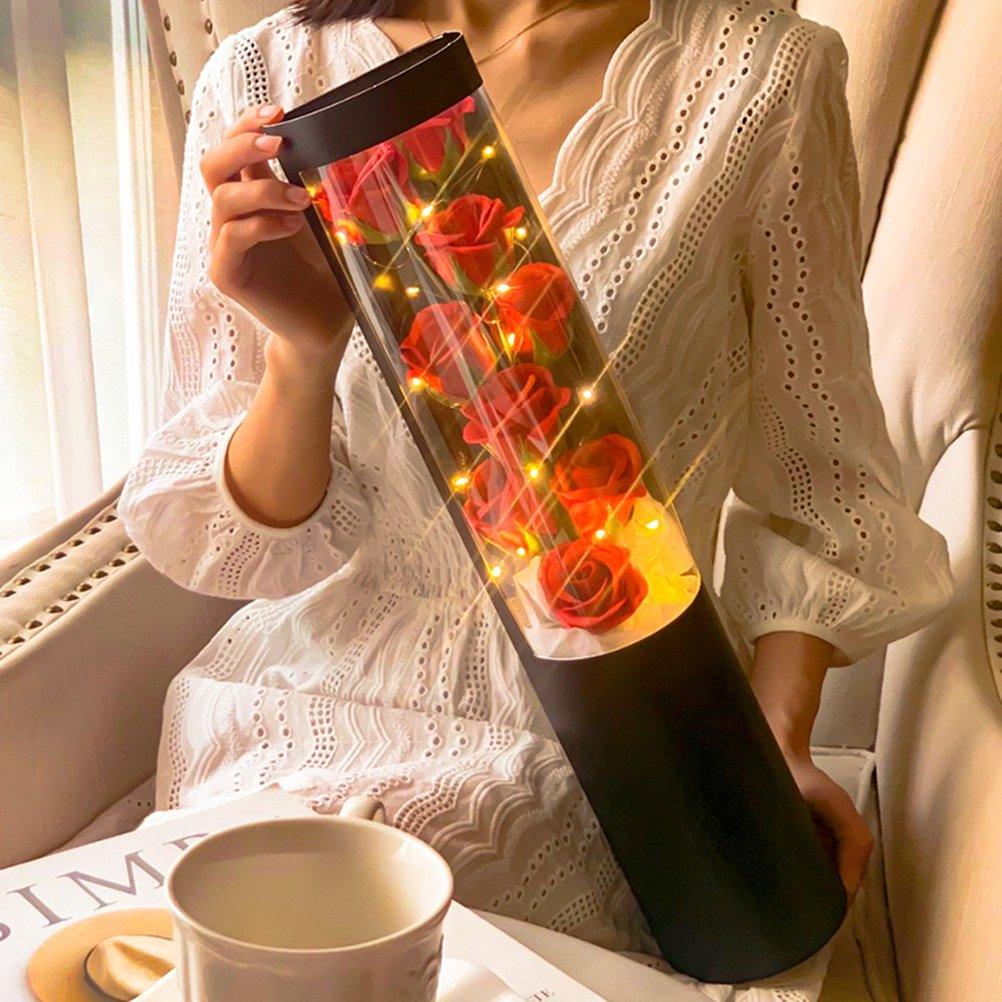 Artificial Rose Flowers Rose Petal Bouquet Tube Valentine's Day Gift for Lover - Connects Cart