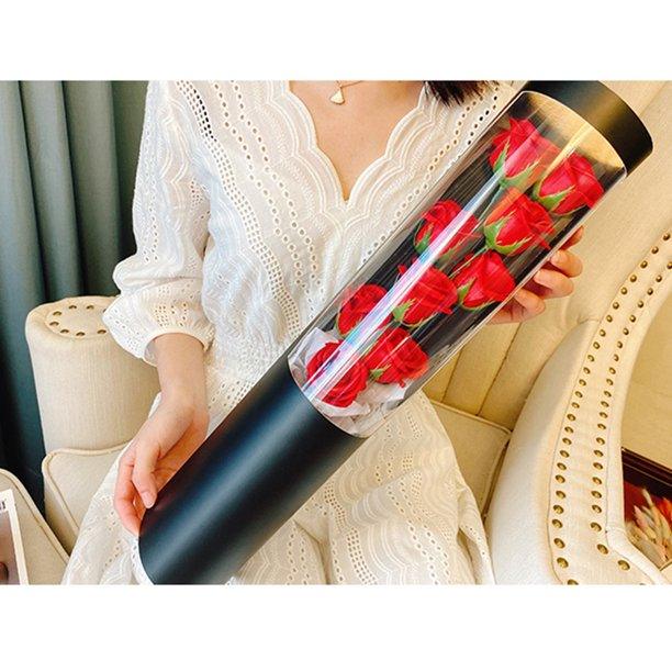 Artificial Rose Flowers Rose Petal Bouquet Tube Valentine's Day Gift for Lover - Connects Cart