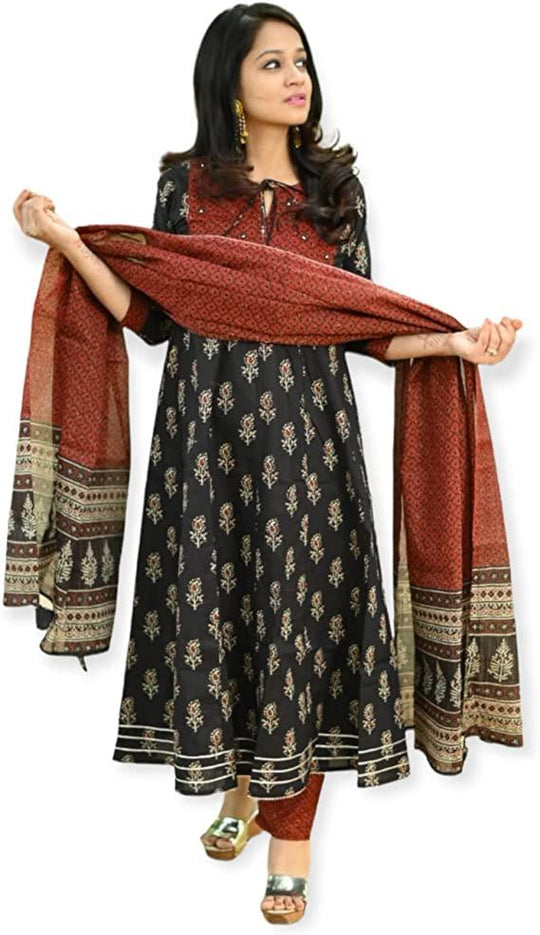 Jaipuri Kurtis with Pant & Dupatta 3pc set - Connects Cart