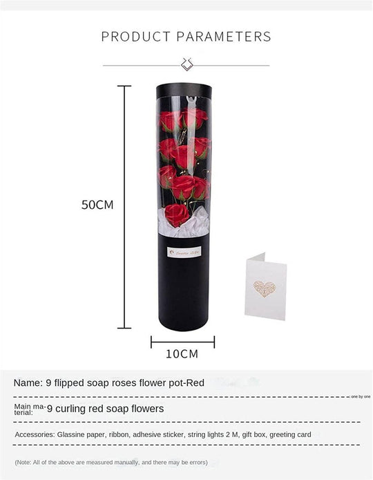Artificial Rose Flowers Rose Petal Bouquet Tube Valentine's Day Gift for Lover - Connects Cart