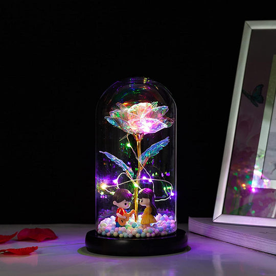 Valentine's Day Gift Decorative Night LED Light Rose Artificial Preserved Flowers - Connects Cart