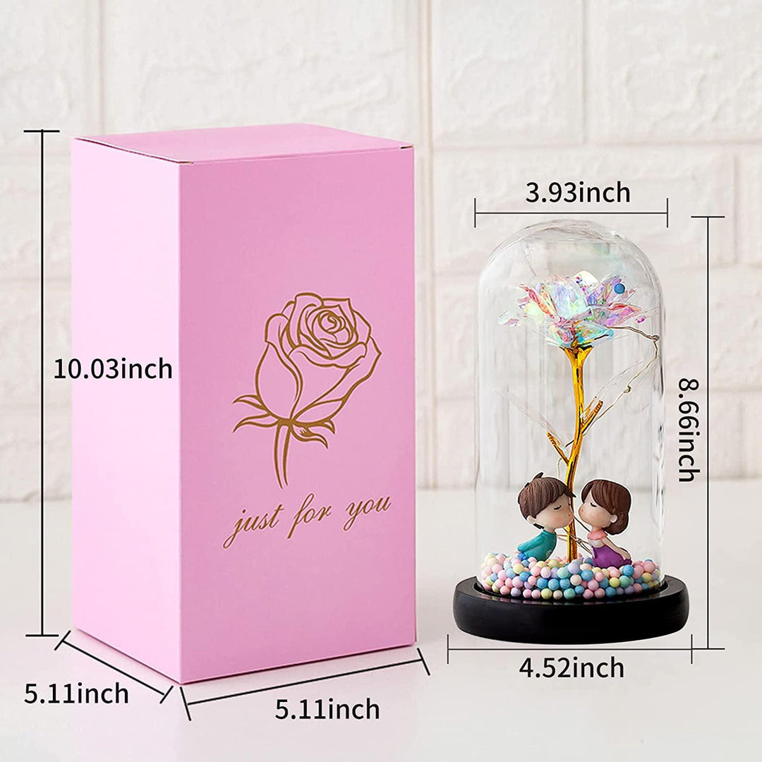 Valentine's Day Gift Decorative Night LED Light Rose Artificial Preserved Flowers - Connects Cart