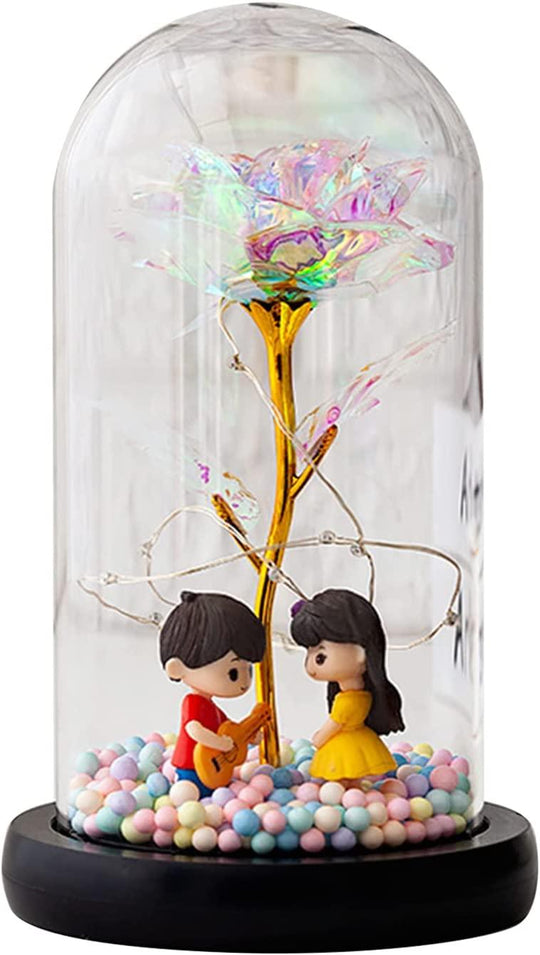 Valentine's Day Gift Decorative Night LED Light Rose Artificial Preserved Flowers - Connects Cart