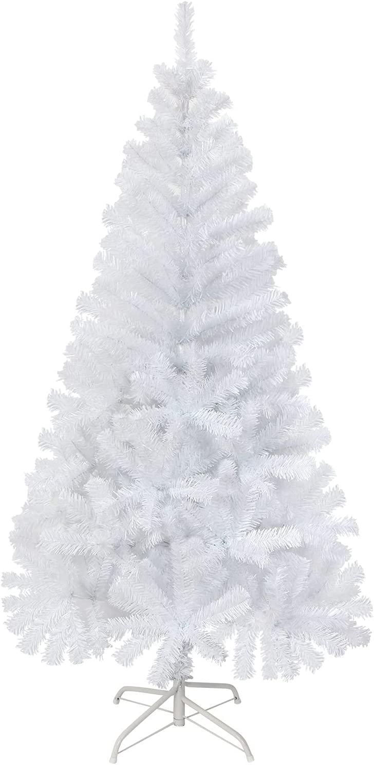 White Christmas Tree 6ft 5ft 4ft High Quality Artificial Xmas Tree - Connects Cart