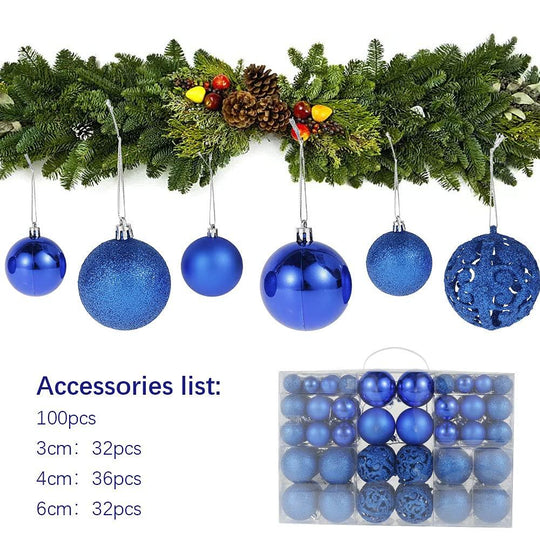 Christmas Baubles, Shatterproof Christmas Tree Hanging Ball, Christmas Balls Ornaments 100 PCS - Connects Cart