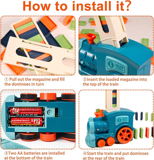 Domino Train Toy Set - Connects Cart