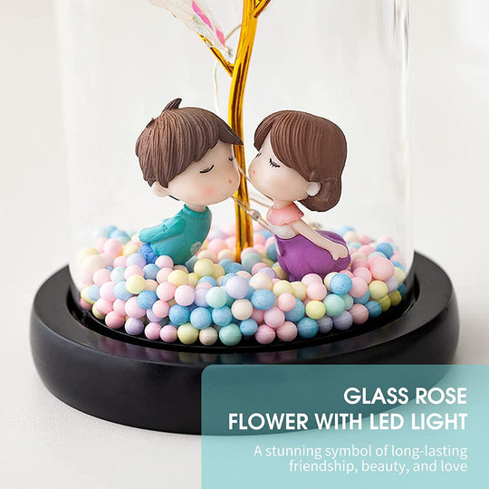 Valentine's Day Gift Decorative Night LED Light Rose Artificial Preserved Flowers - Connects Cart