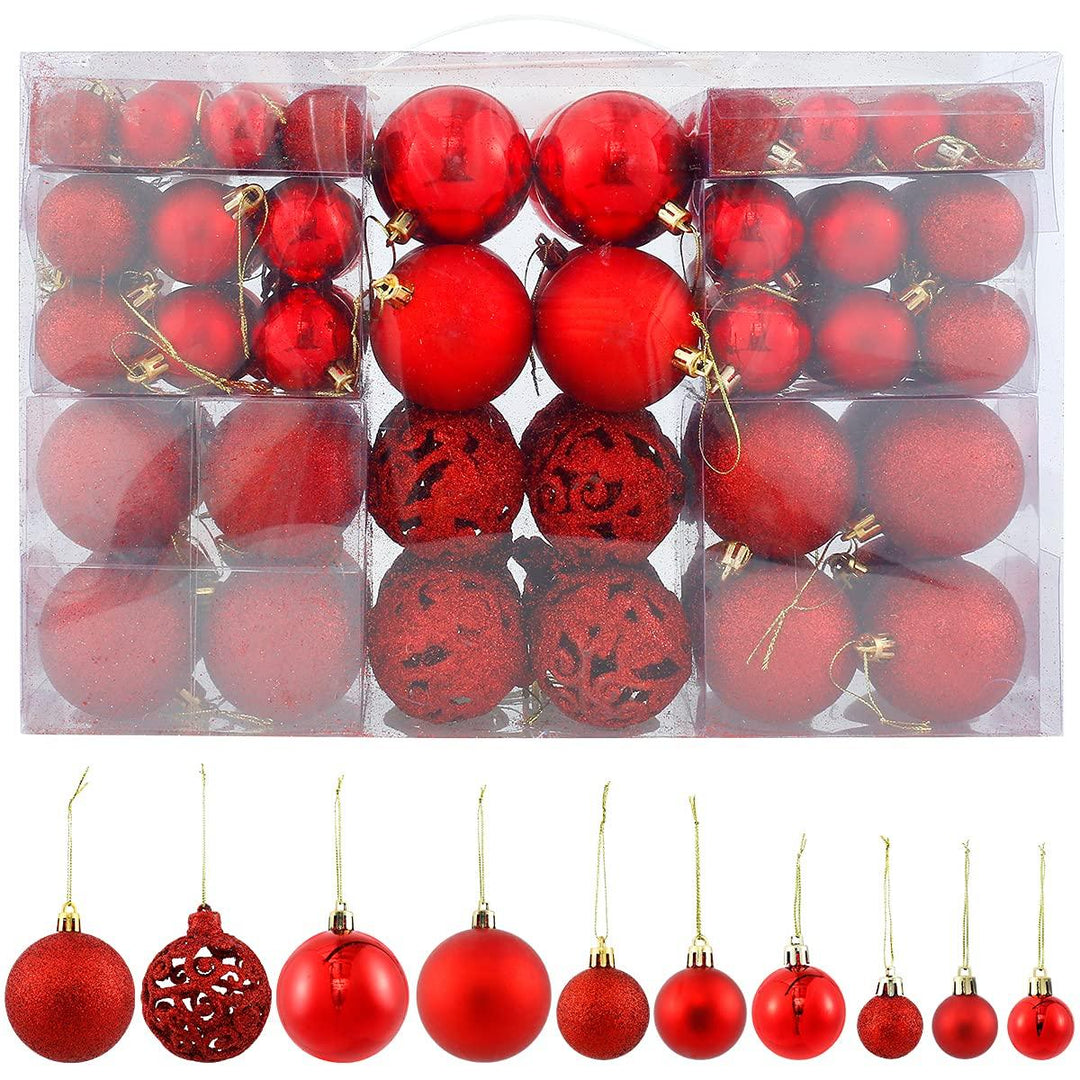 Christmas Baubles, Shatterproof Christmas Tree Hanging Ball, Christmas Balls Ornaments 100 PCS - Connects Cart