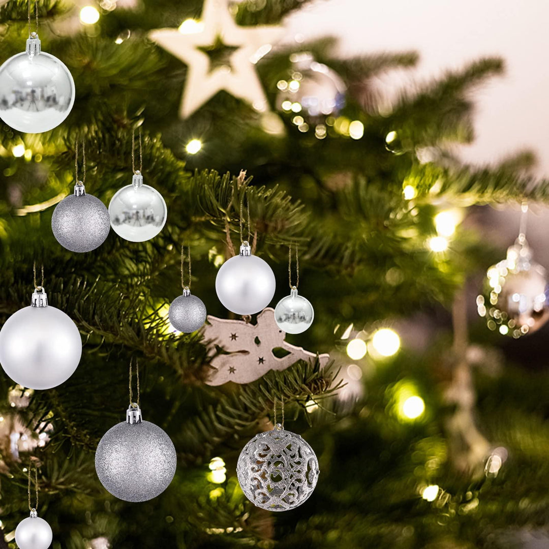 Christmas Baubles, Shatterproof Christmas Tree Hanging Ball, Christmas Balls Ornaments 100 PCS - Connects Cart