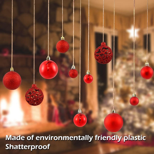 Christmas Baubles, Shatterproof Christmas Tree Hanging Ball, Christmas Balls Ornaments 100 PCS - Connects Cart