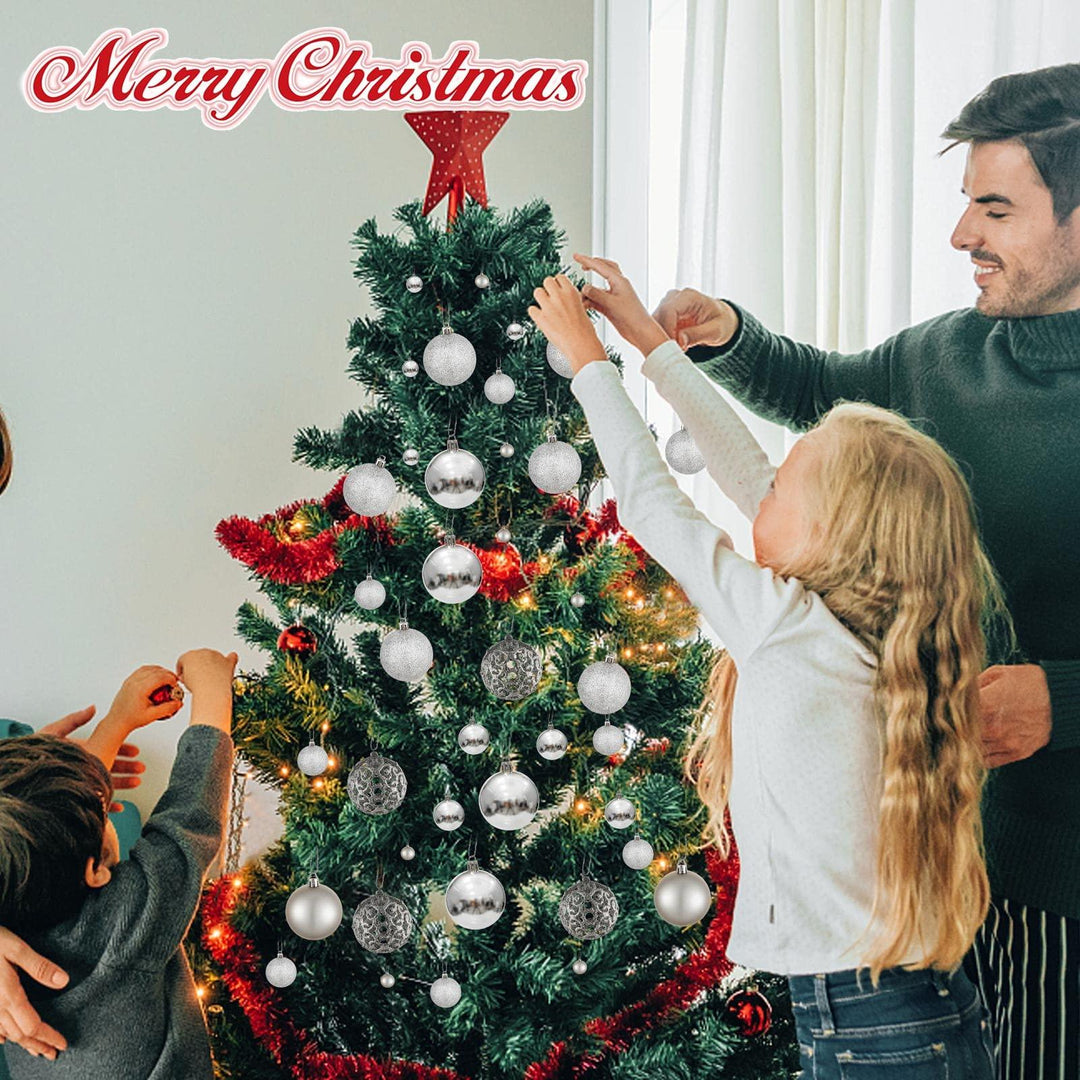 Christmas Baubles, Shatterproof Christmas Tree Hanging Ball, Christmas Balls Ornaments 100 PCS - Connects Cart