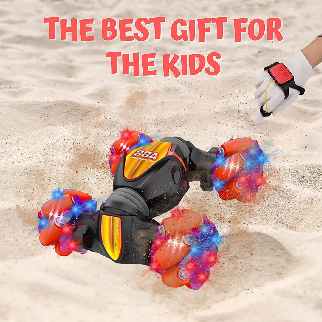 Watch control transforming twist RC stunt car - Connects Cart