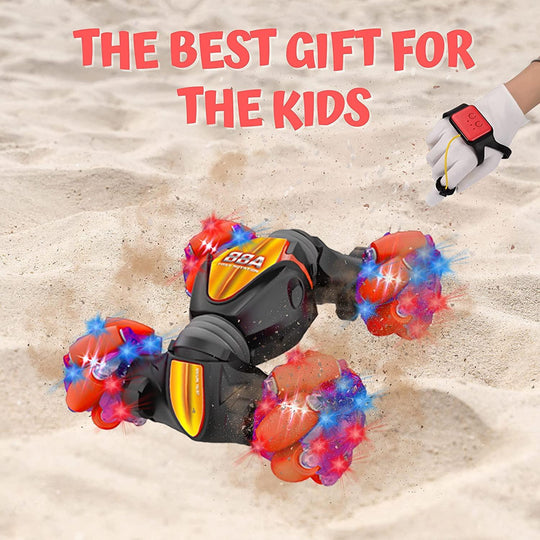 Watch control transforming twist RC stunt car - Connects Cart