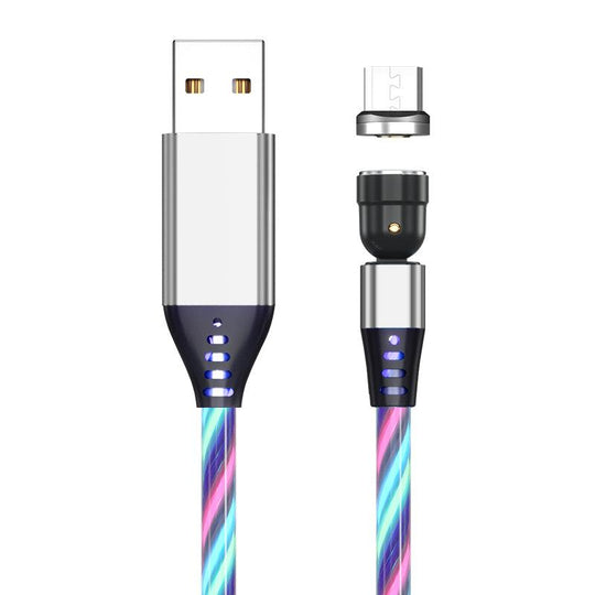 Rotate Light USB Type C Magnetic Data Cable For Mobile Phone Charger - Connects Cart