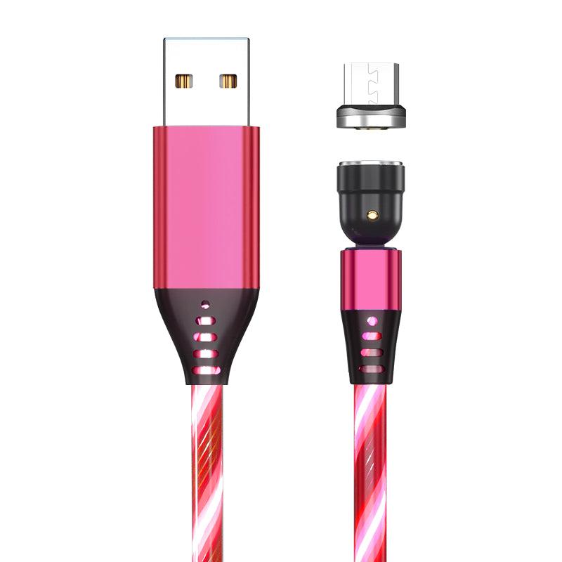 Rotate Light USB Type C Magnetic Data Cable For Mobile Phone Charger - Connects Cart