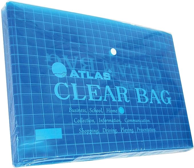 ATLAS Document Clear Bag (Blue) (Pack of 12)