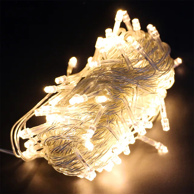 Fairy Lights 10M/33 Ft,100 LEDs Christmas Tree, Xmas, Events, Festivals, Bedroom, Wedding Decoration Party Fairy String Lights ( WARM WHITE, WHITE, MULTICOLOR) BATTERY